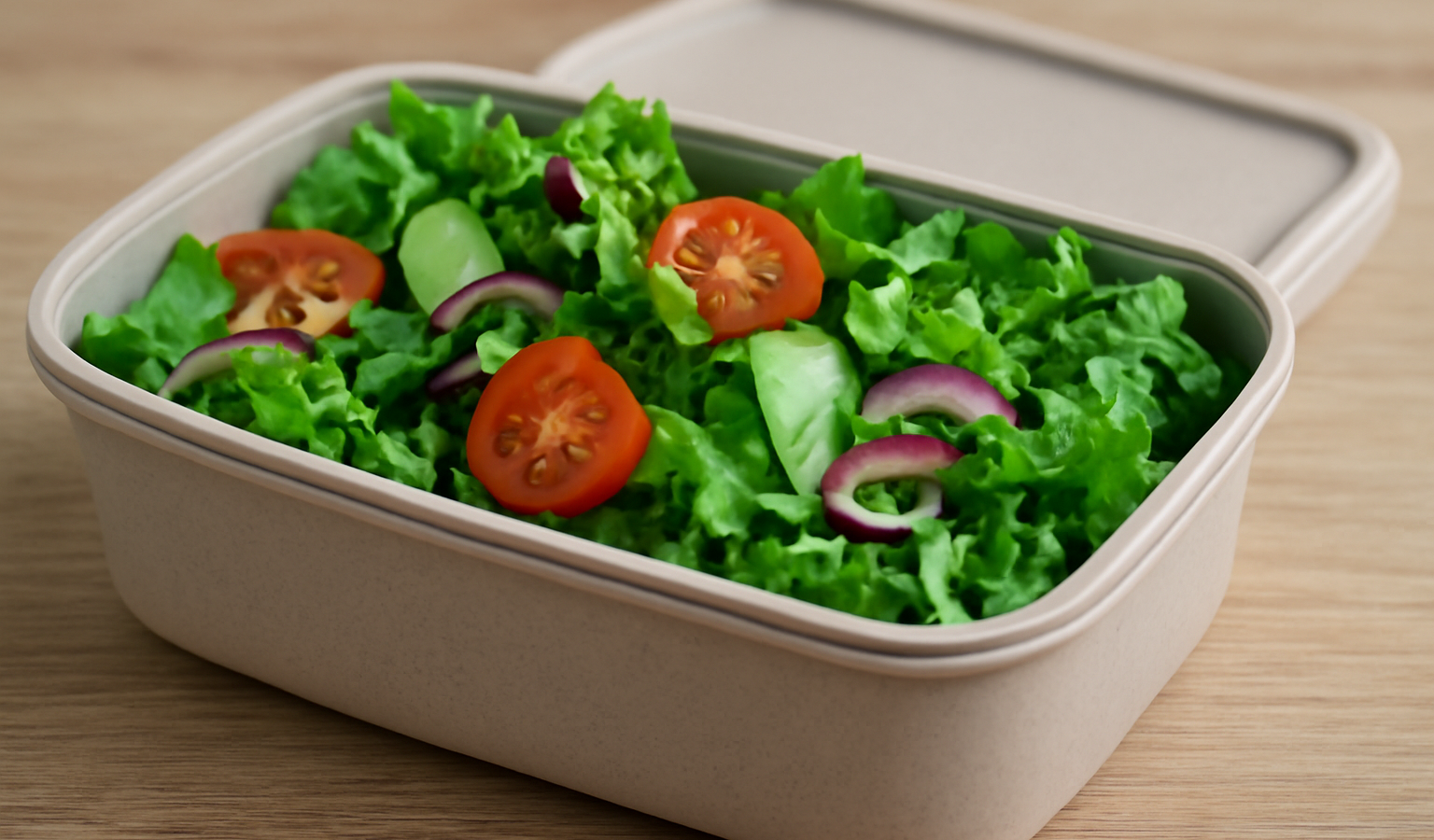 boite repas reutilisable remplie de salade