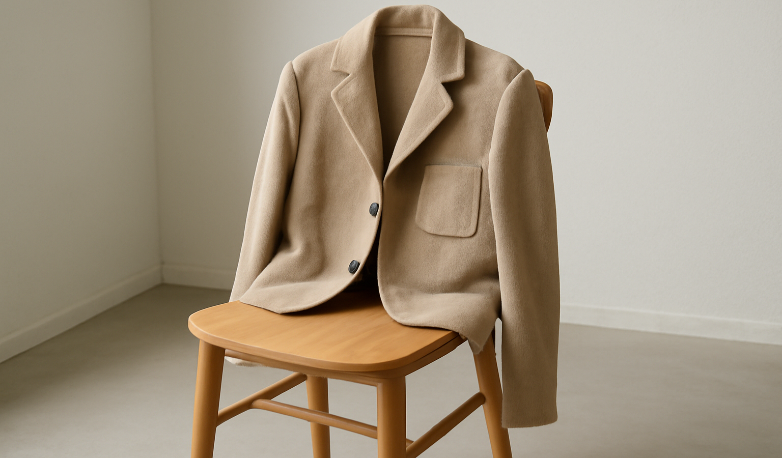 veste posée sur chaise atelier minimaliste