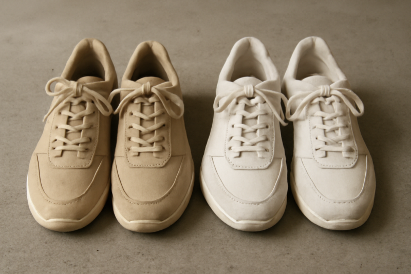 deux paires de baskets posées côte à côte