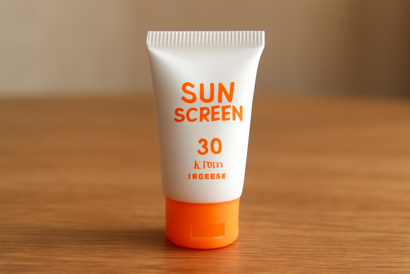 tube de crema solaire miniature sur table