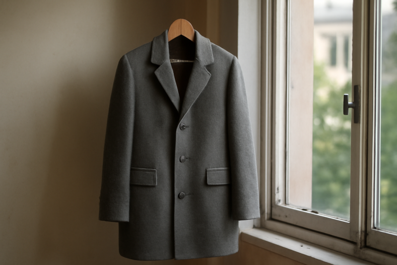 manteau suspendu près d'une fenêtre ouverte