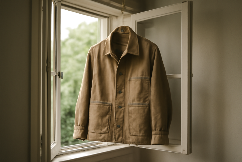 veste suspendue pres fenetre aerer