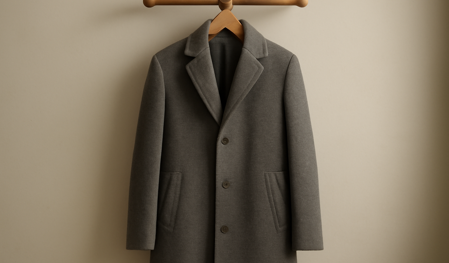 manteau en laine posé sur porte-manteau