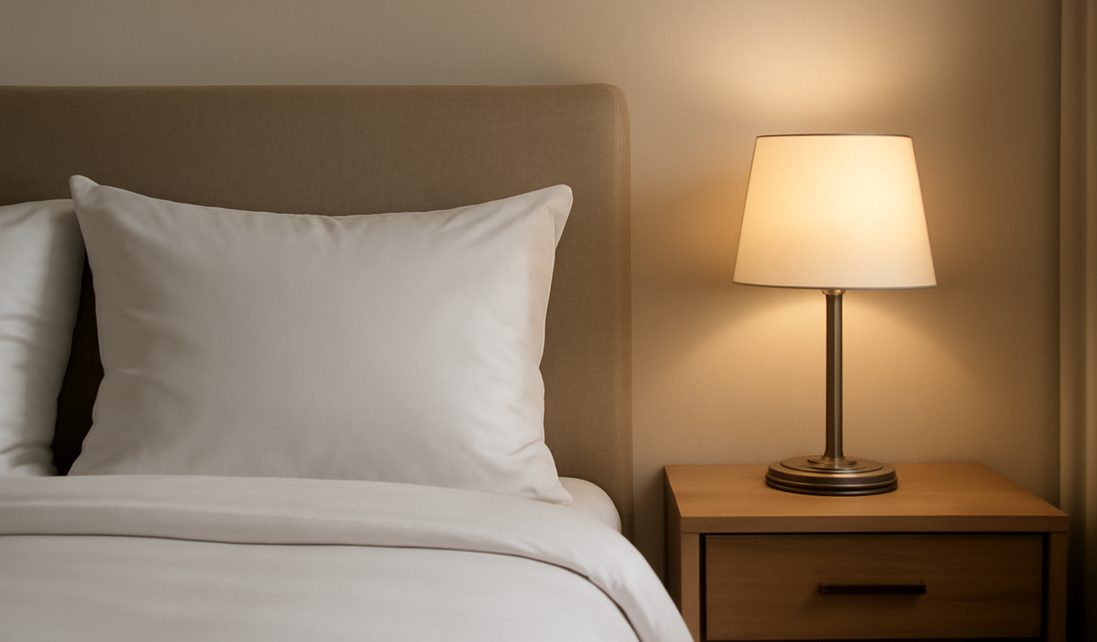 oreiller lampe chevet dans appartement