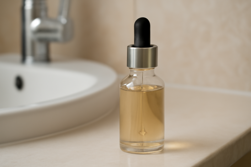 flacon de serum sur vasque