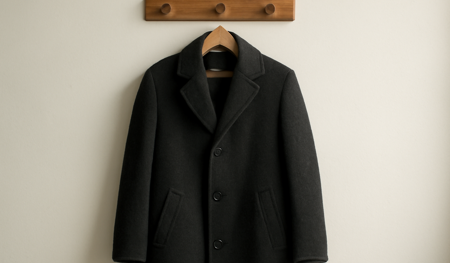 manteau sombre suspendu sur porte manteau