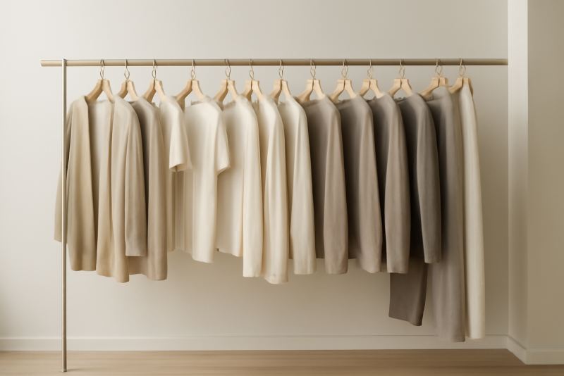 rayon de vetements minimalistes en boutique
