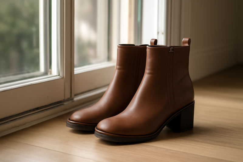 bottines posées près d'une fenêtre ouverte