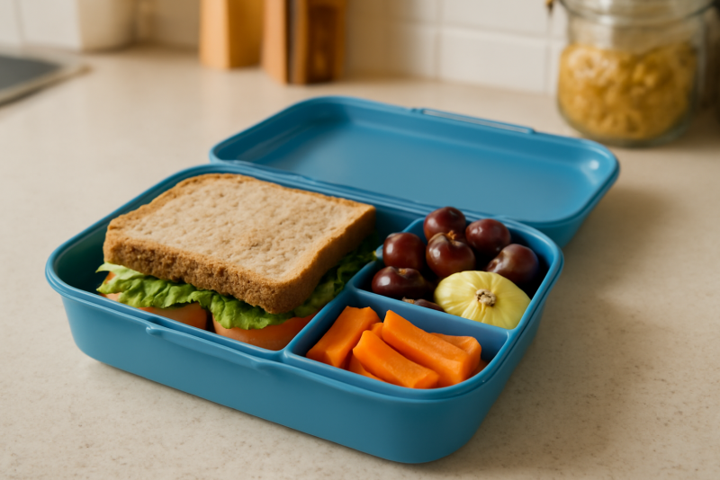 lunchbox prête sur plan de travail cuisine