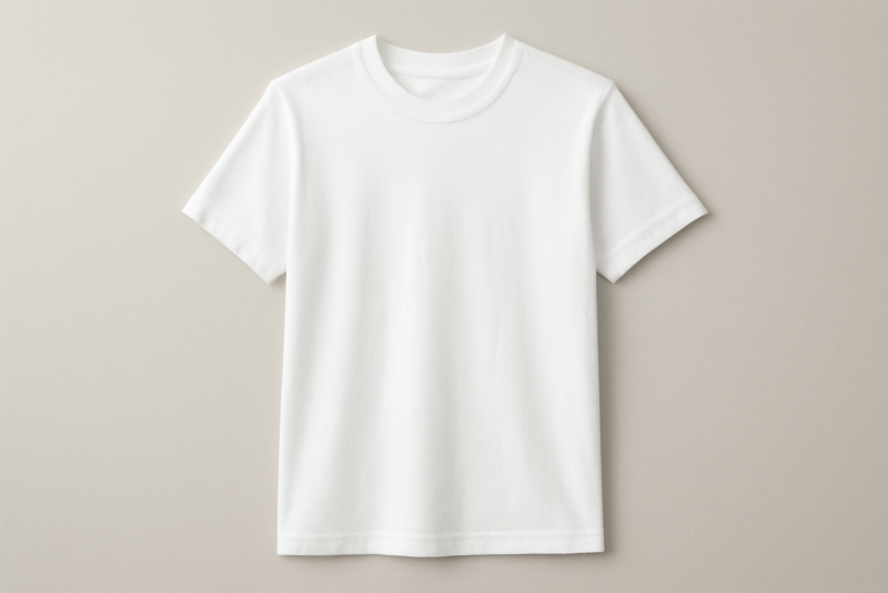 tshirt minimal pose sur fond neutre