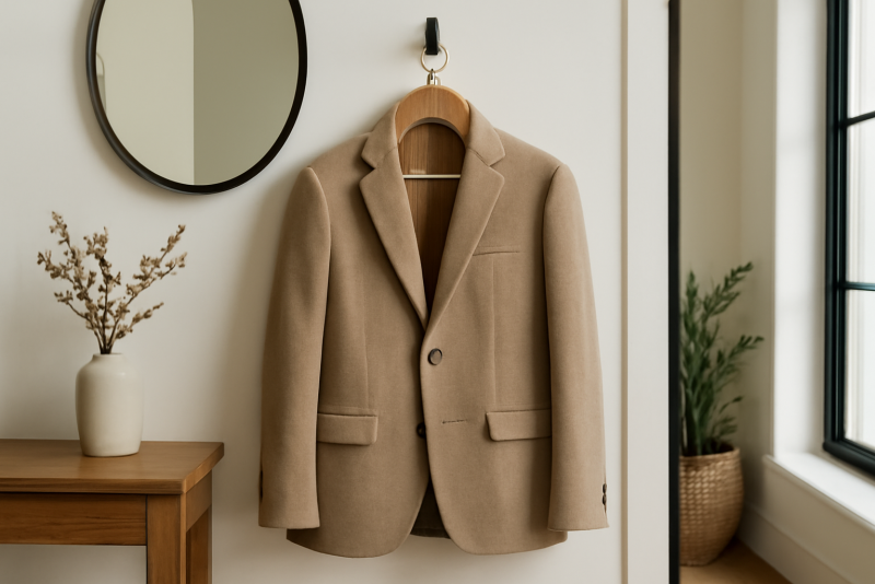 veste sur cintre dans entrée stylée