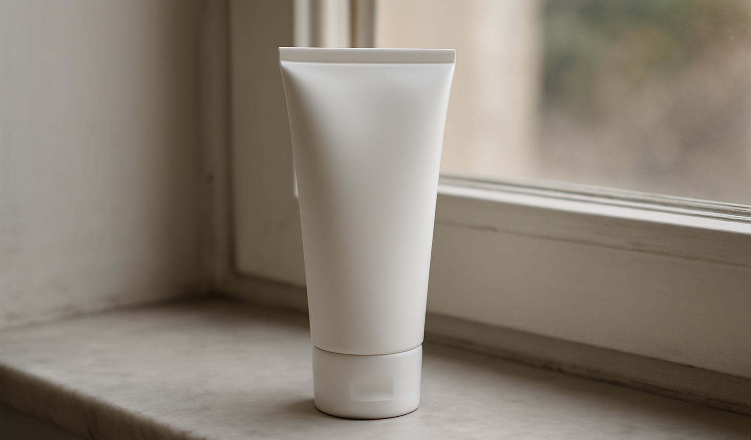 tube de crème posé sur rebord