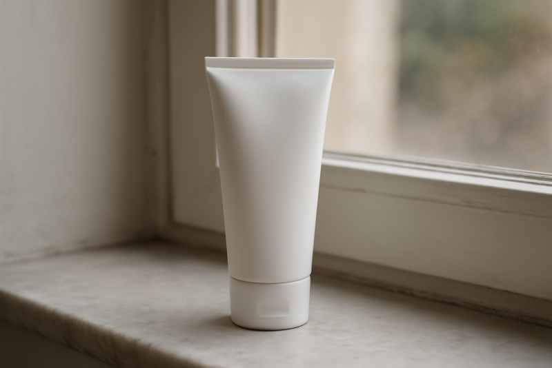 tube de crème posé sur rebord