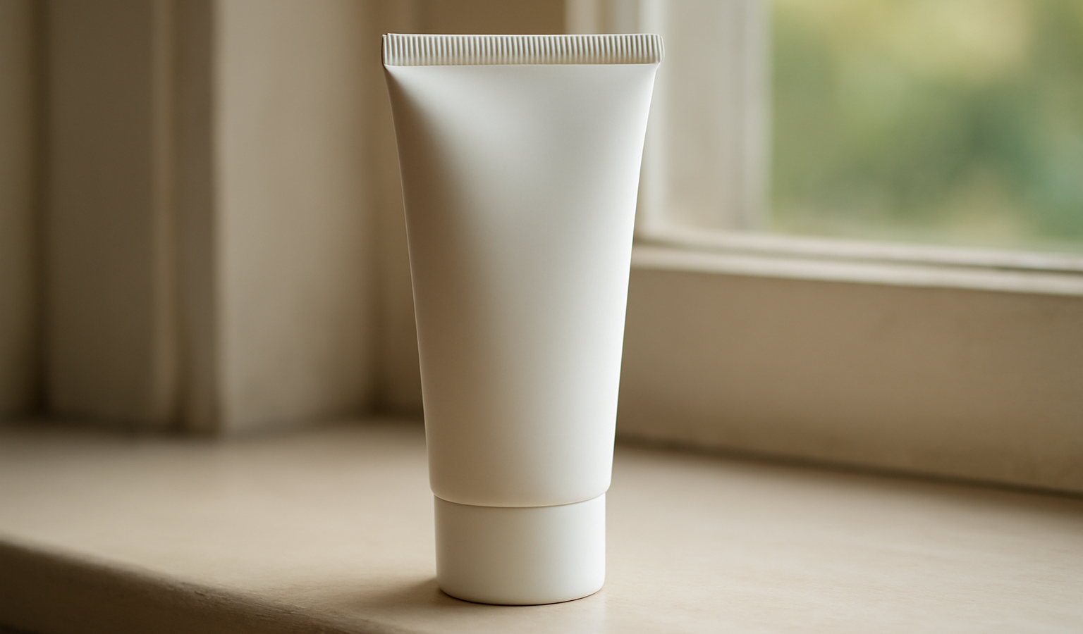 tube de crème posé sur rebord