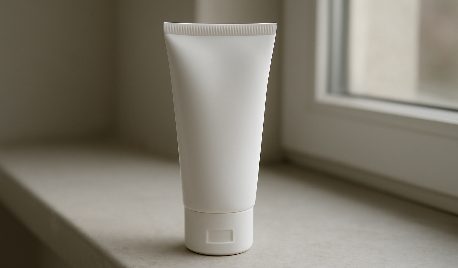 tube de crème posé sur rebord