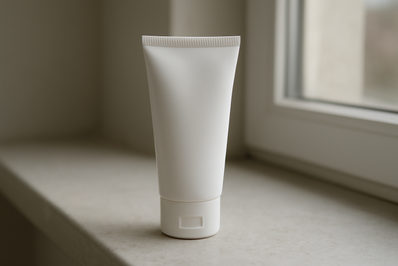 tube de crème posé sur rebord