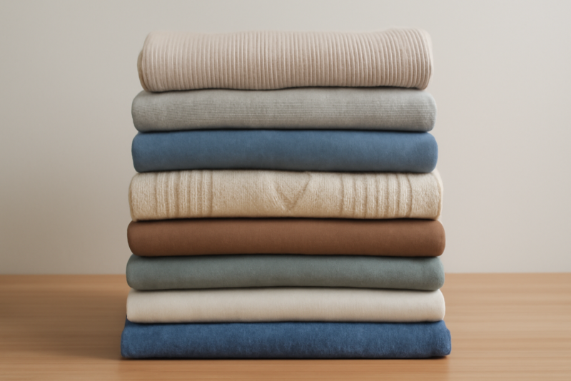 pile de vêtements soigneusement pliés