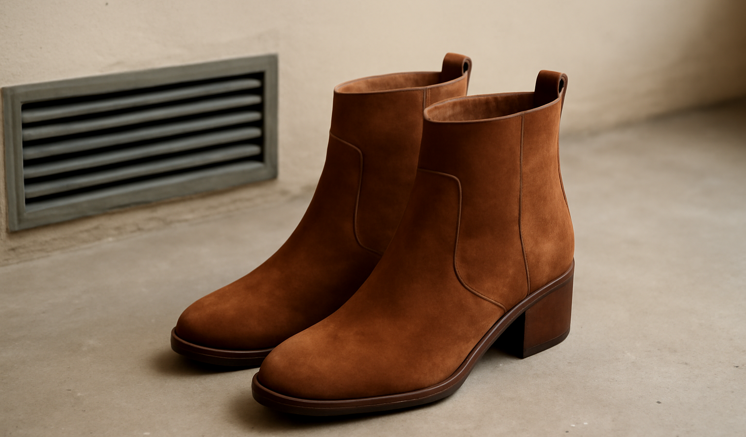 paire de bottines posée près d'aération
