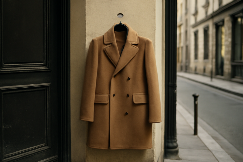 manteau suspendu dans une entrée citadine