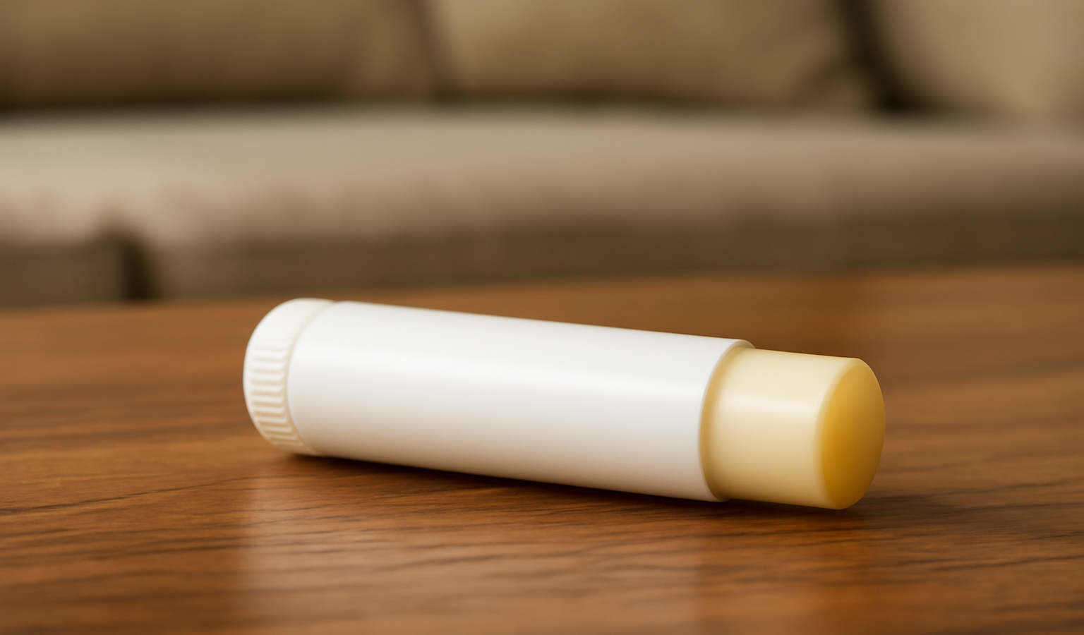 tube de baume posé sur table de café