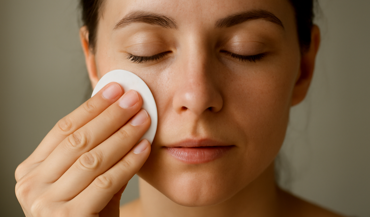 mains essuyant visage avec coton