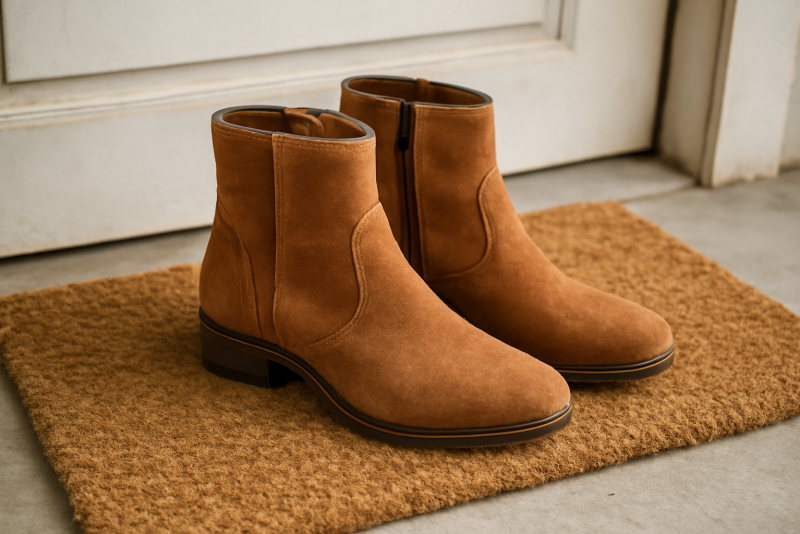 bottines posées sur paillasson