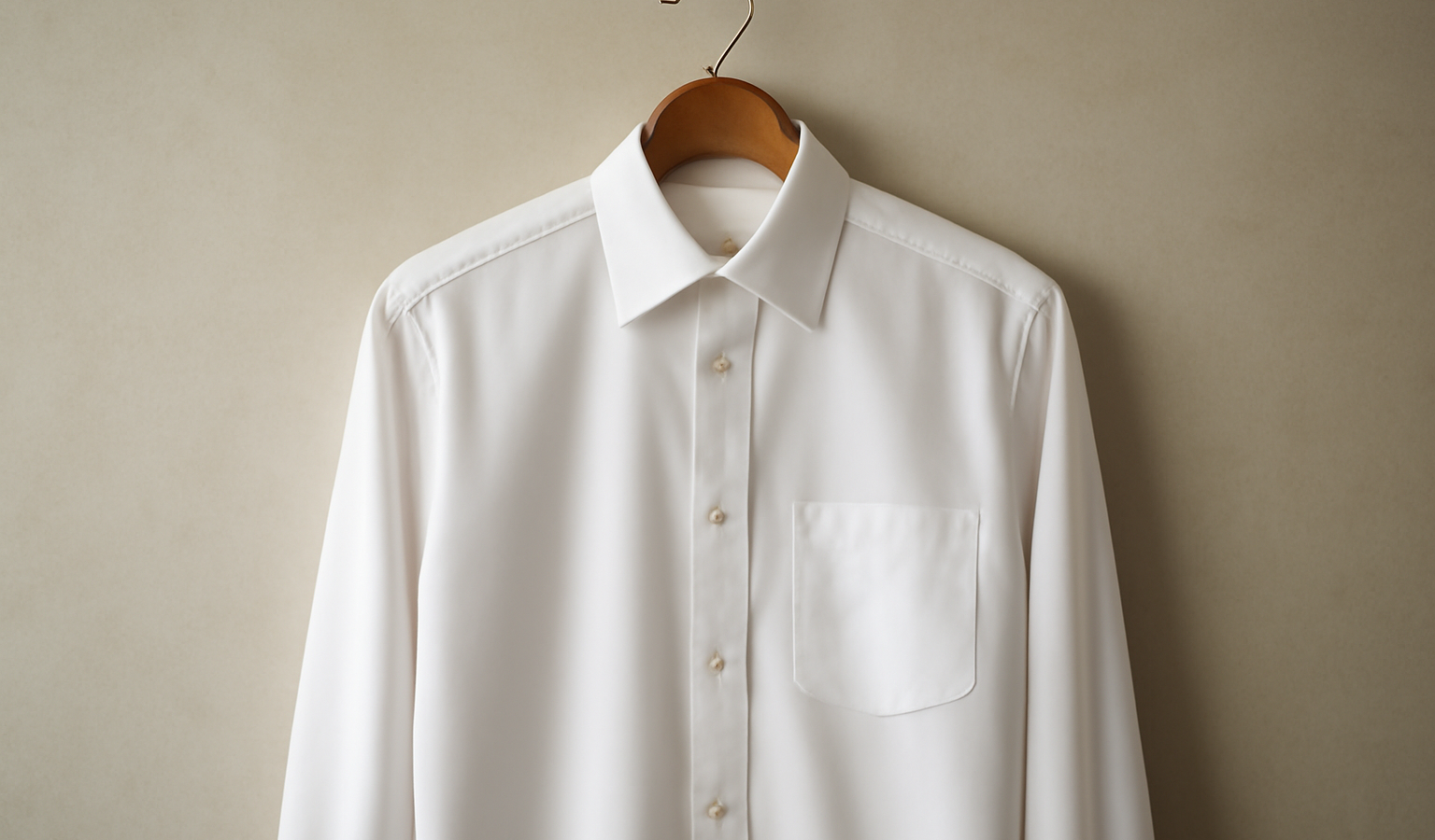 chemise classique posée sur un cintre en bois