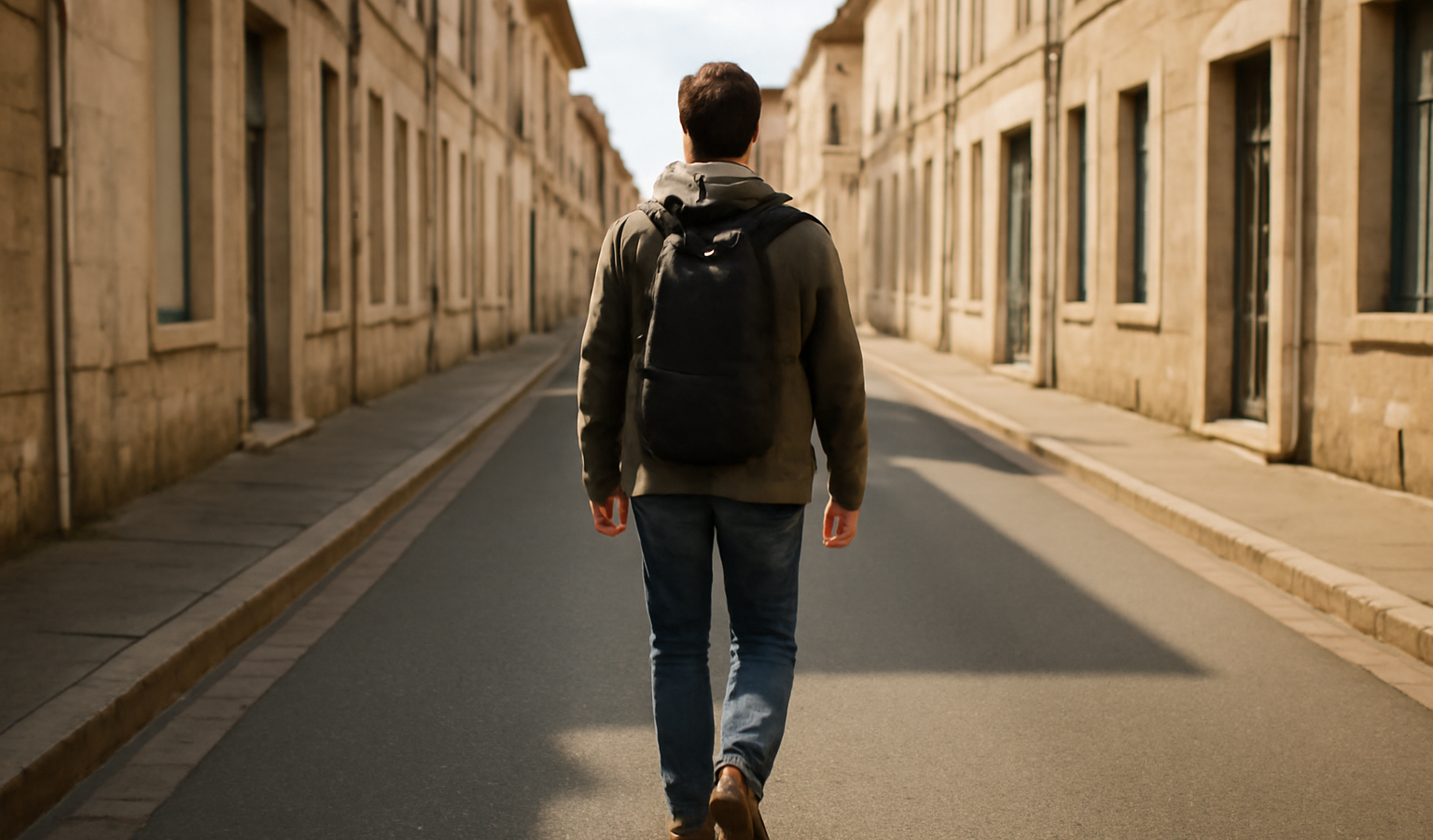 personne marchant quelques minutes dans une rue calme