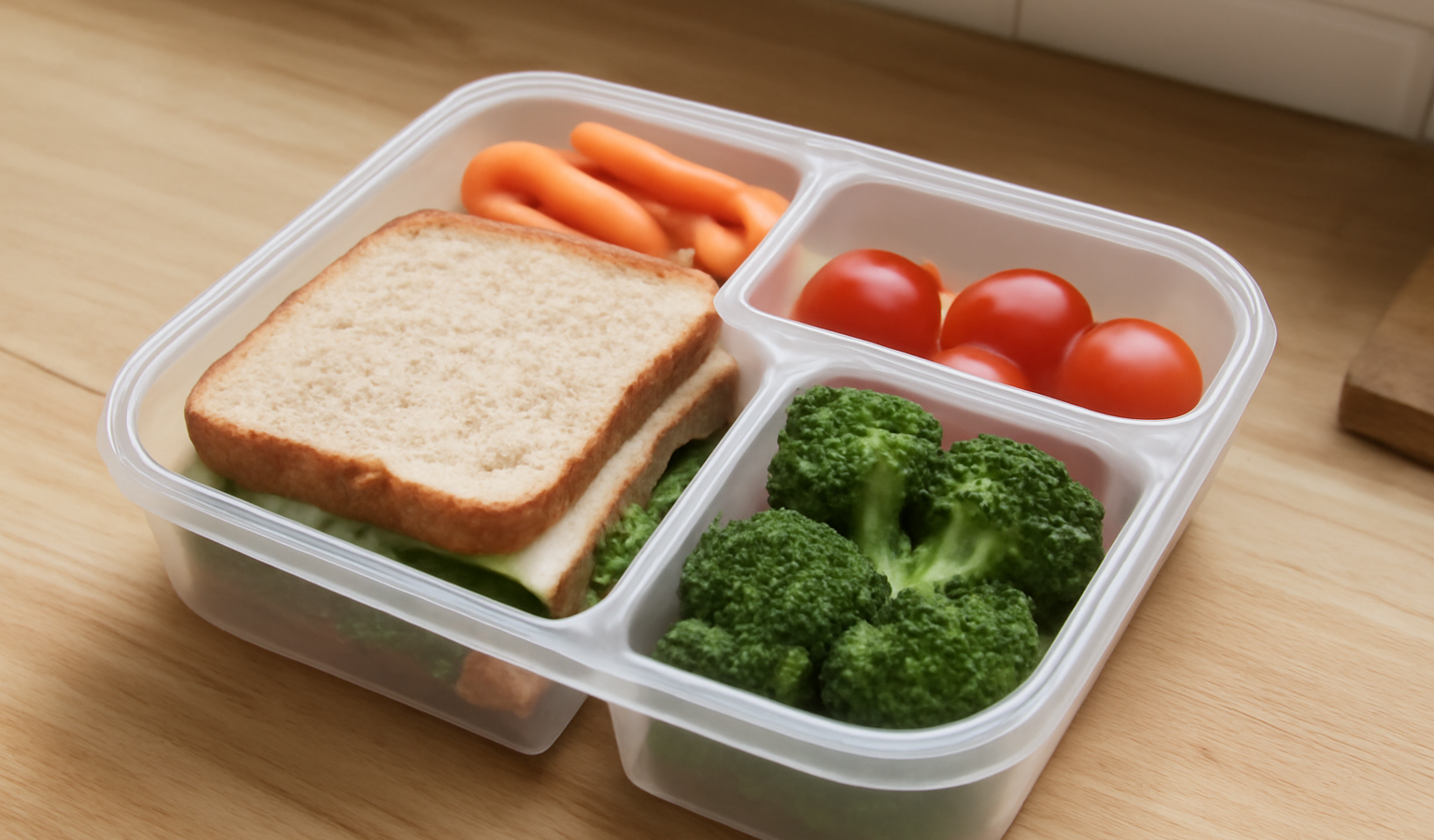 lunchbox prête sur table de cuisine