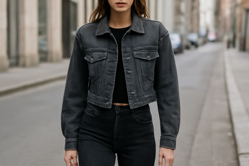 personne portant une veste courte dans la rue